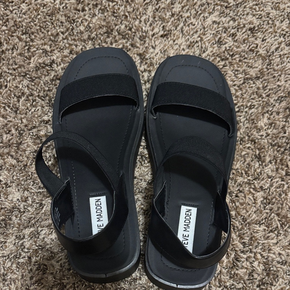 Steve Madden Sleek Black Strappy Sandals